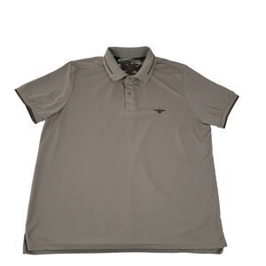 Albert Morris Comfort Golf Polo Shirt Men’s XXL Beige Brown Camo Collar Logo